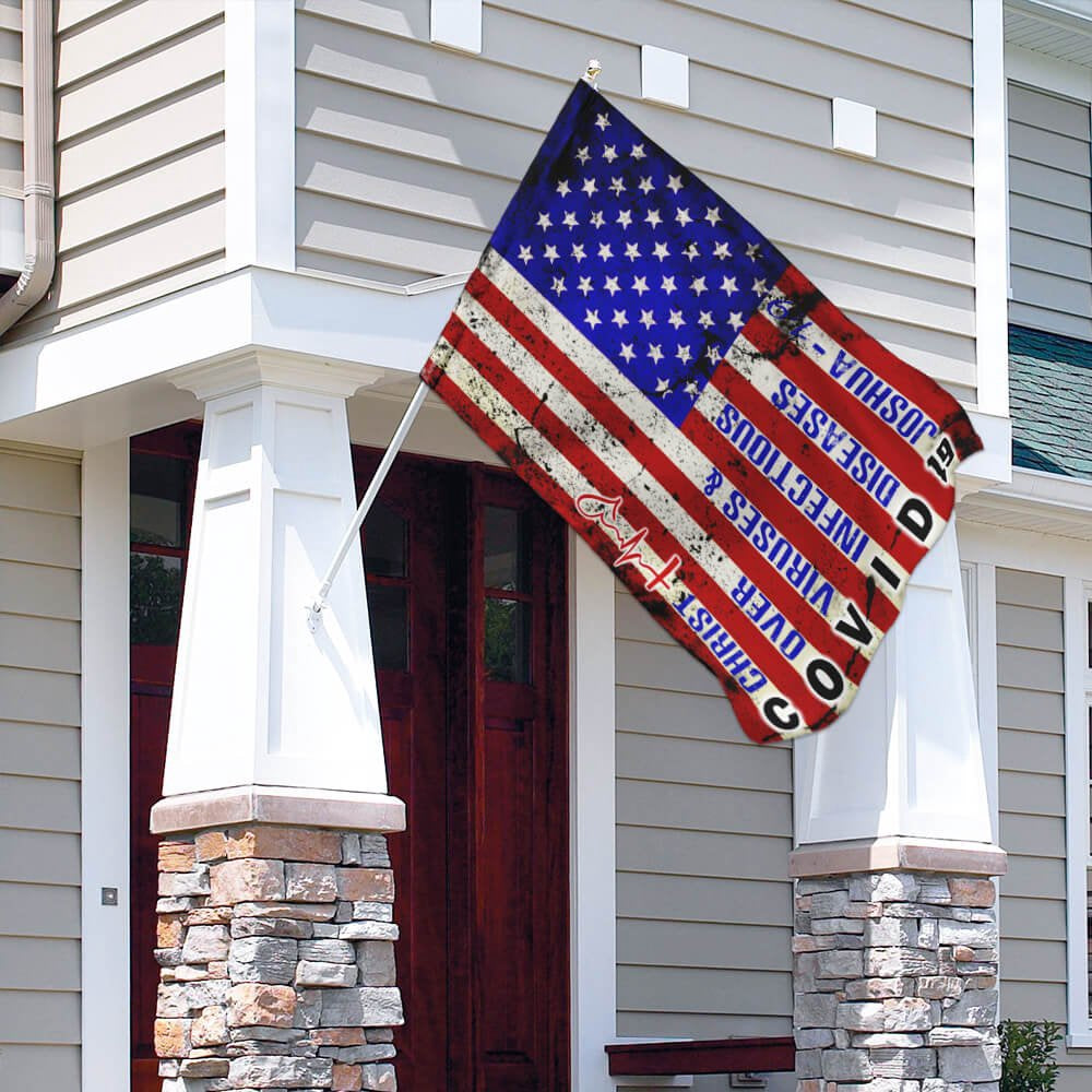 Christian Garden Flags, America Strong Jesus Christ Joshua 19 Flag, Christian House Flags, Christian Cross Flag, Faith Flag