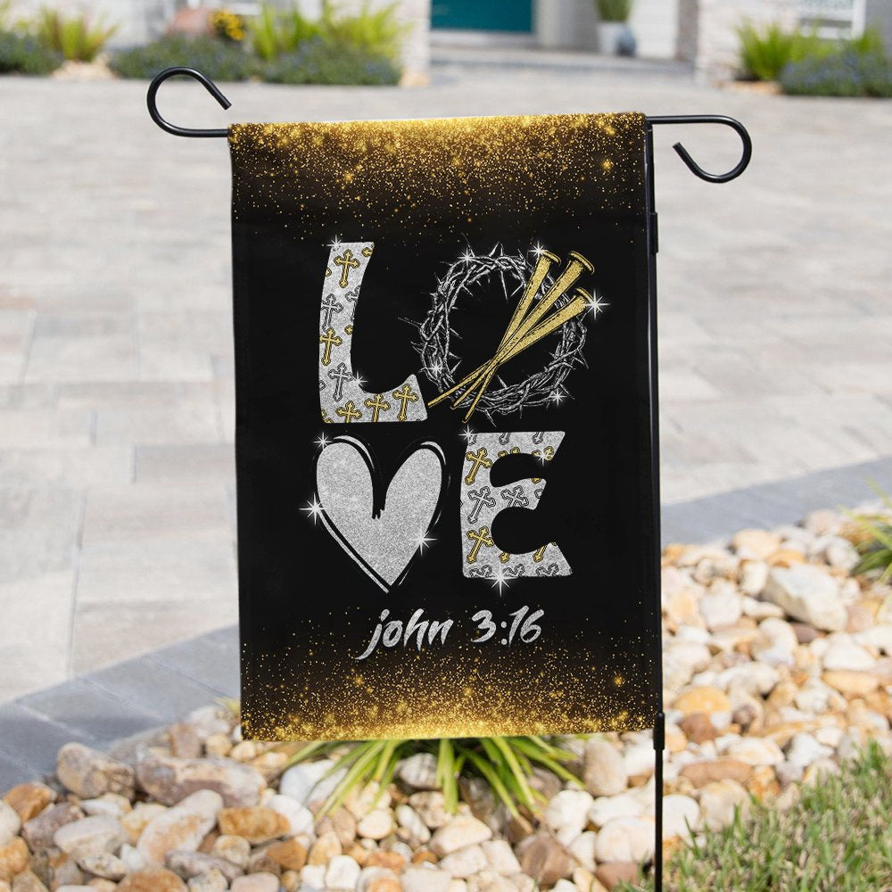 Christian Garden Flags, Love, John 316 Flag, Christian House Flags, Christian Cross Flag, Faith Flag