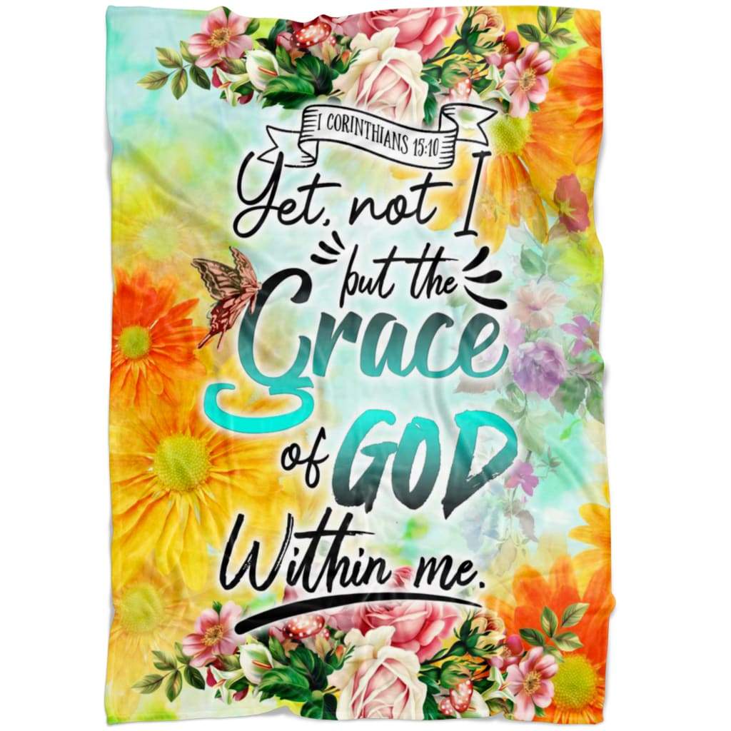 I But The Grace Of God Within Me Fleece Blanket - Christian Blanket - Bible Verse Blanket