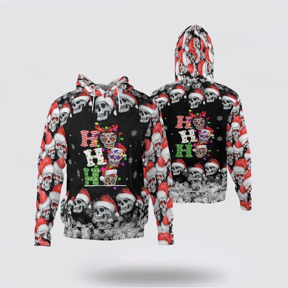 Christmas Gothic Skull All Over Print 3D Hoodie For Men & Women, Christmas Hoodie Cute, Christmas Gift, Christmas Fashion