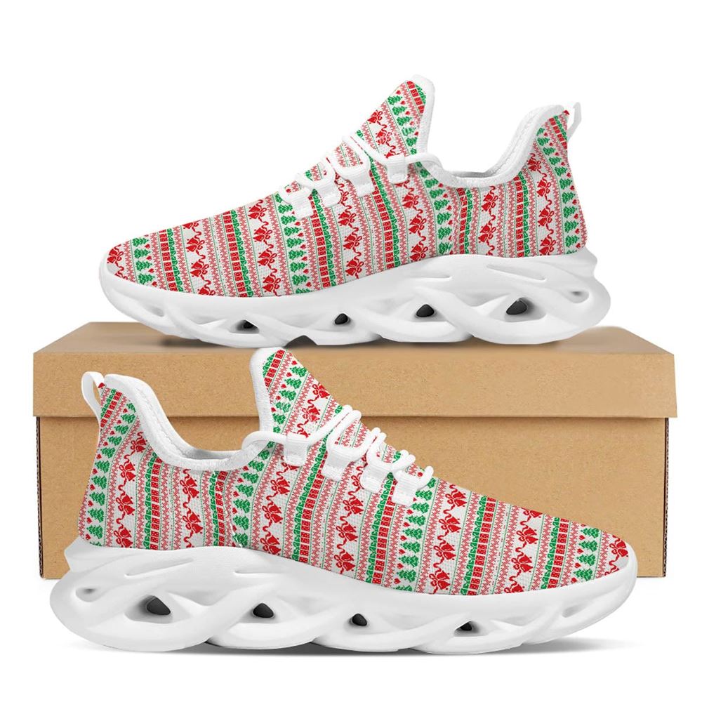 Party Knitted Christmas Print Pattern White Max Soul Shoes For Men Women, Best Running Sneaker, Christmas Shoes, Winter Fashion Shoes