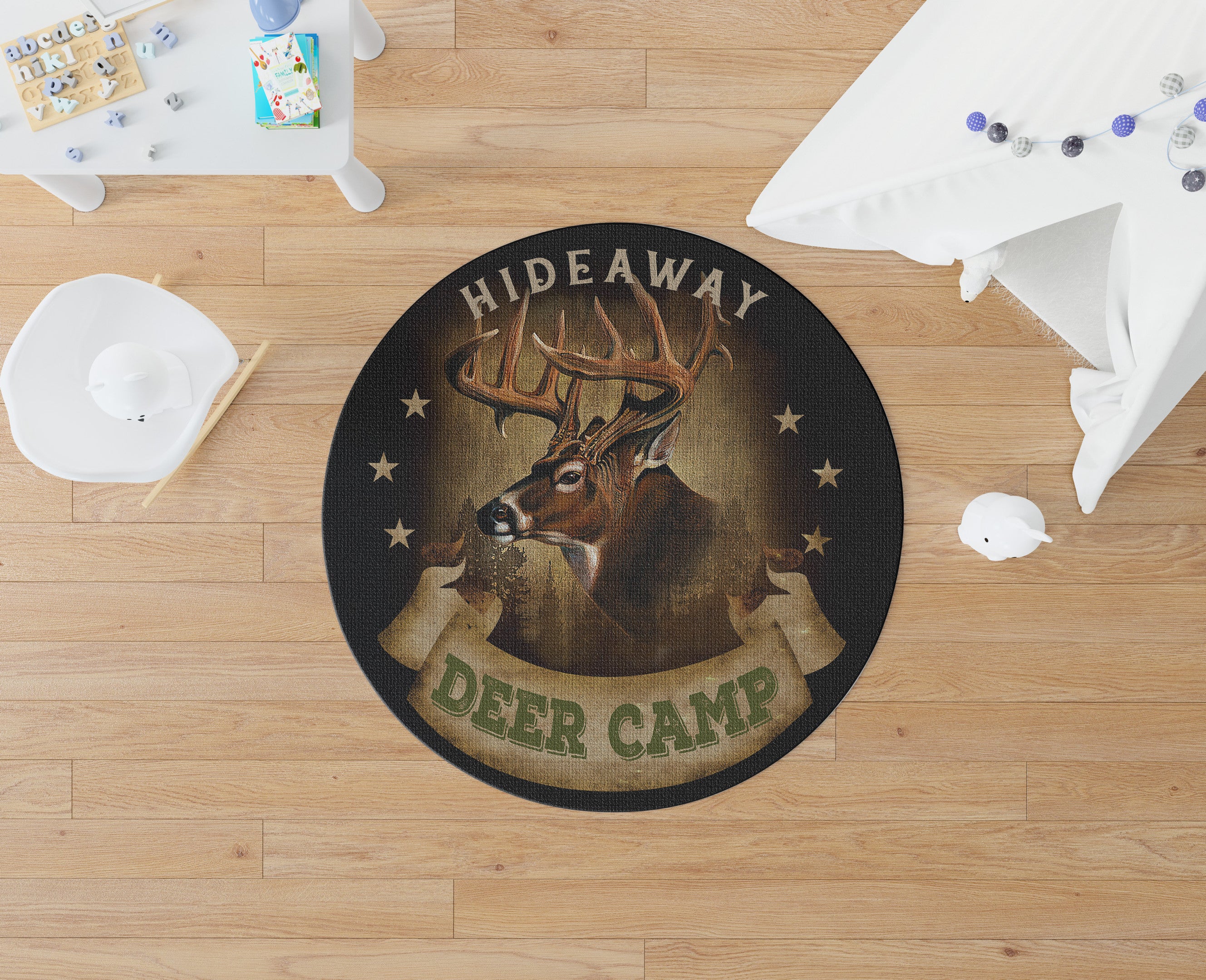 Personalized Hunting Deere Camp Round Mat Round Floor Mat Room Rugs Carpet Outdoor Rug Washable Rugs