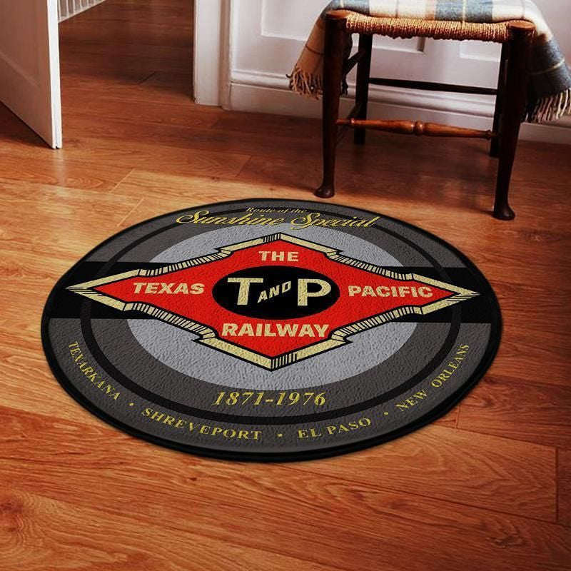 Texaspacific Living Room Round Mat Circle Rug Texas & Pacific Railroad