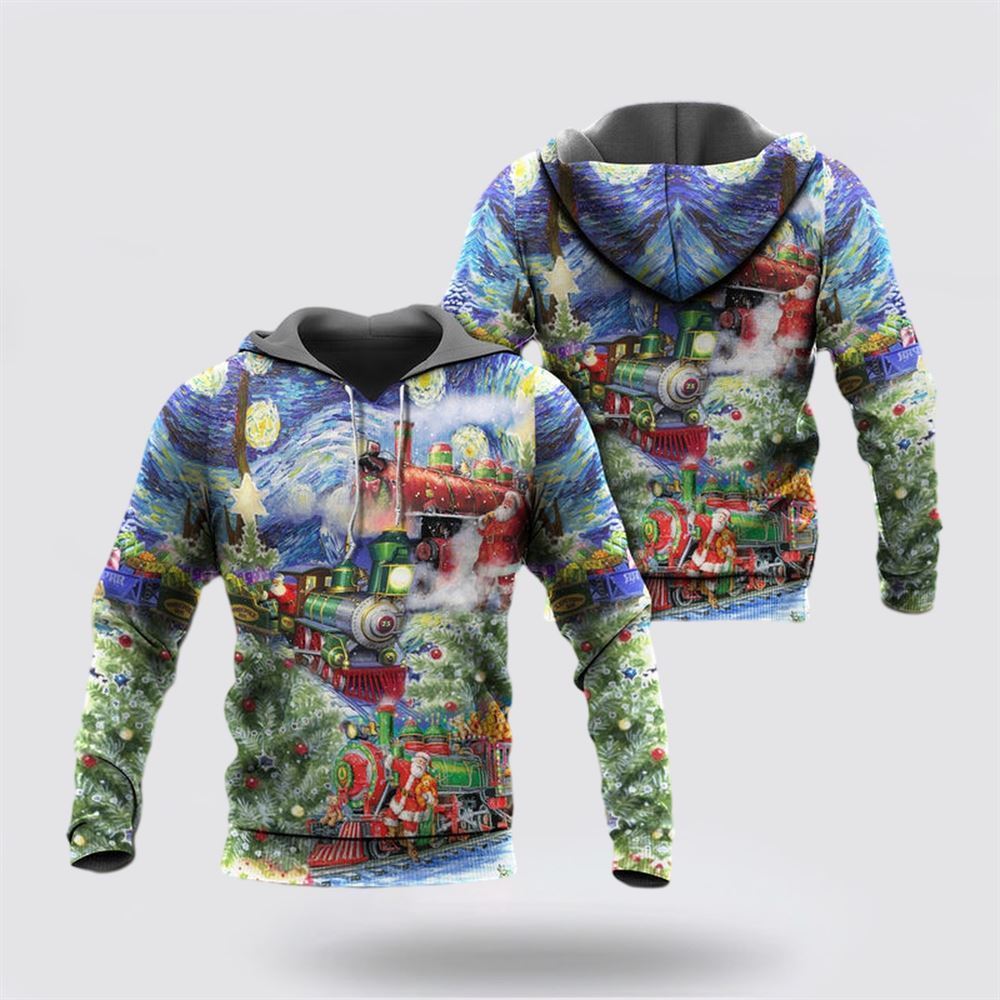 Christmas The Gift Train Arrives At The Wharf All Over Print 3D Hoodie For Men & Women, Christmas Hoodie Cute, Christmas Gift, Christmas Fashion