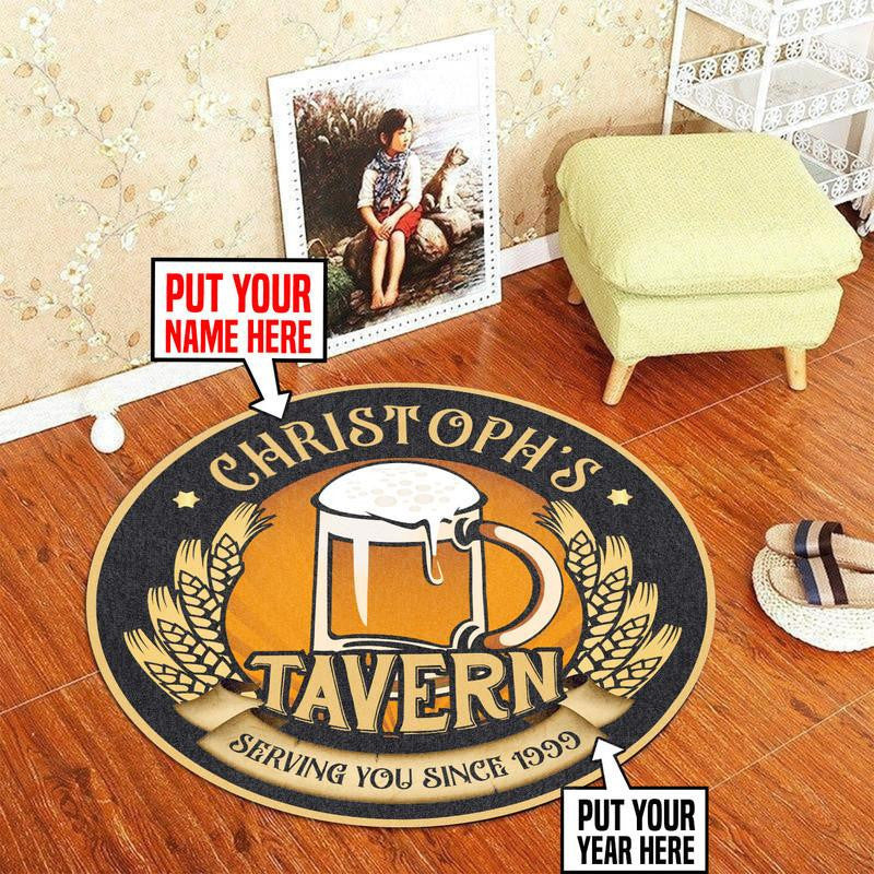 Personalized Tavern Living Room Round Mat Circle Rug