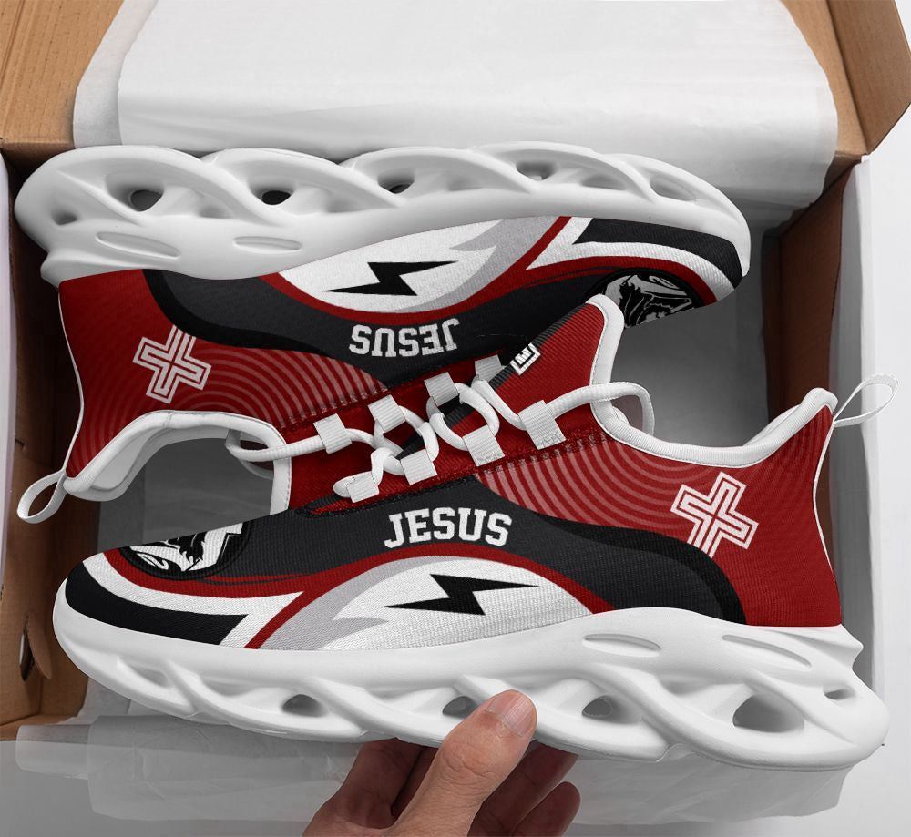 Christian Best Running Shoes, Jesus Running Red Sneakers Max Soul Shoes For Men And Women, Jesus Fashion Shoes