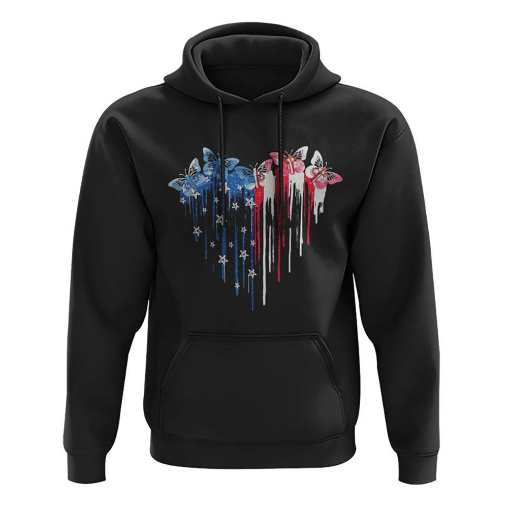 Butterfly Cross Melt Heart Flag All Over Print 3D Hoodie, Christian Hoodie, Christian Hoodie, Bible Verse Shirt