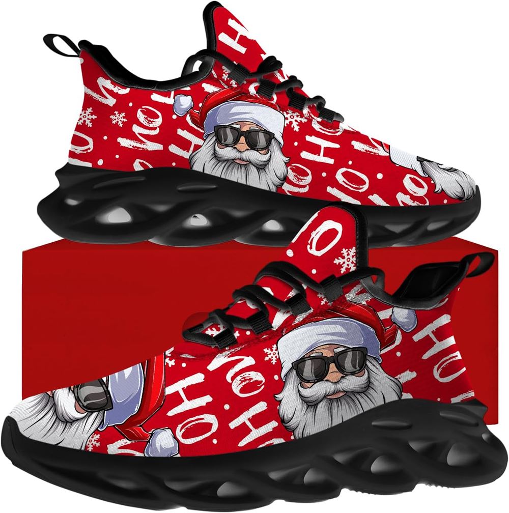 Christmas Running Shoes, Santa Claus Hohoho Max Soul Shoes For Men Women, Christmas Shoes, Winter Fashion Shoes