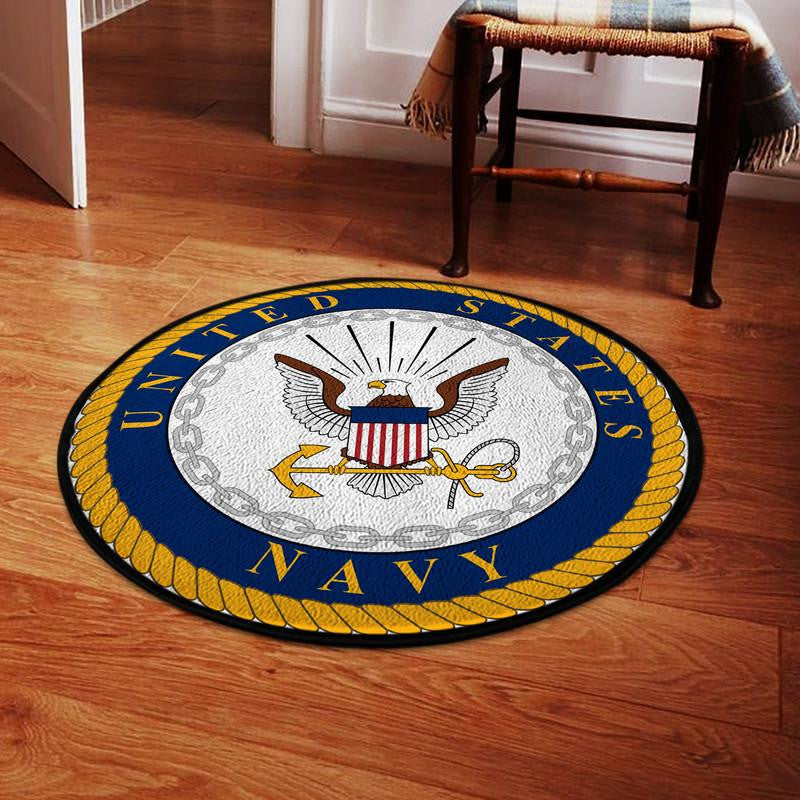 United States Us Navy Round Mat Round Floor Mat Room Rugs Carpet Outdoor Rug Washable Rugs