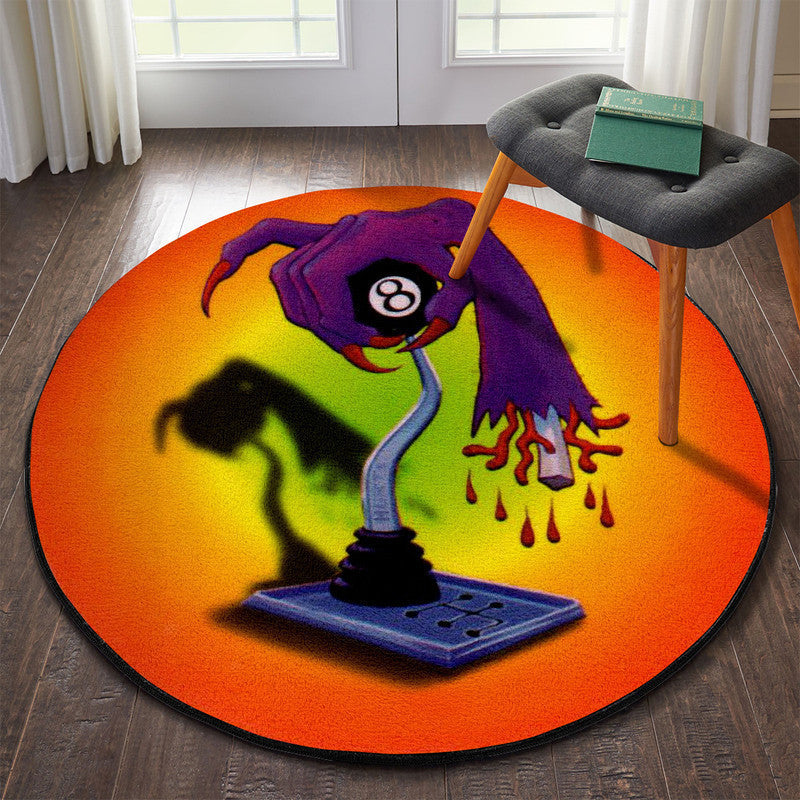 Zombie 8 Ball Shifter Hot Rod Round Mat Round Floor Mat Room Rugs Carpet Outdoor Rug Washable Rugs