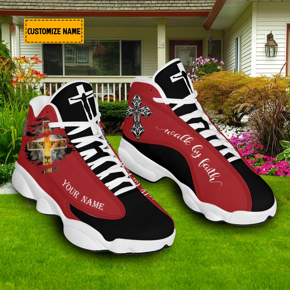 Walk By Faith Lion Of Judah Customized Jd13 Shoes For Man And Women, Christian Basketball Shoes, Gifts For Christian, God Shoes