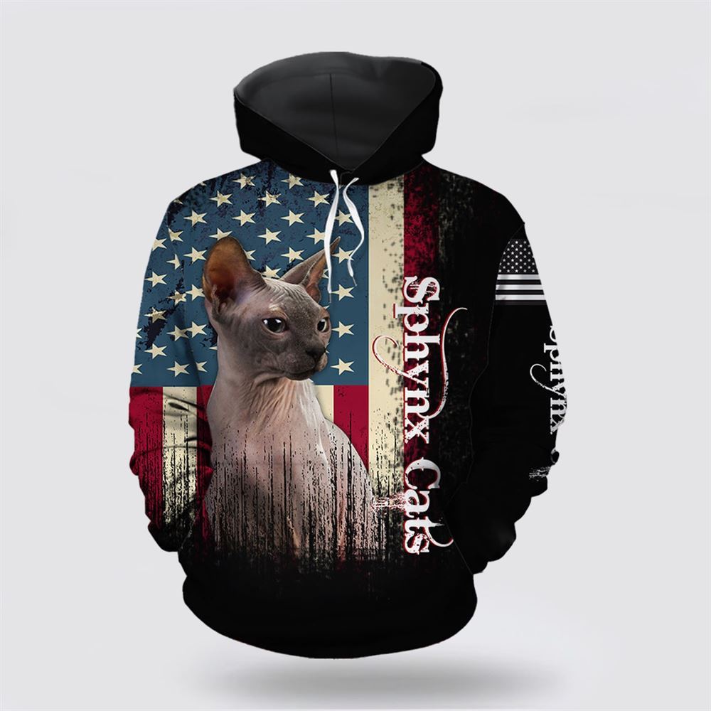 American Sphynx Cat All Over Print 3D Hoodie For Men And Women, Christmas Cat Hoodie, Christmas Hoodie Cute, Christmas Fashion