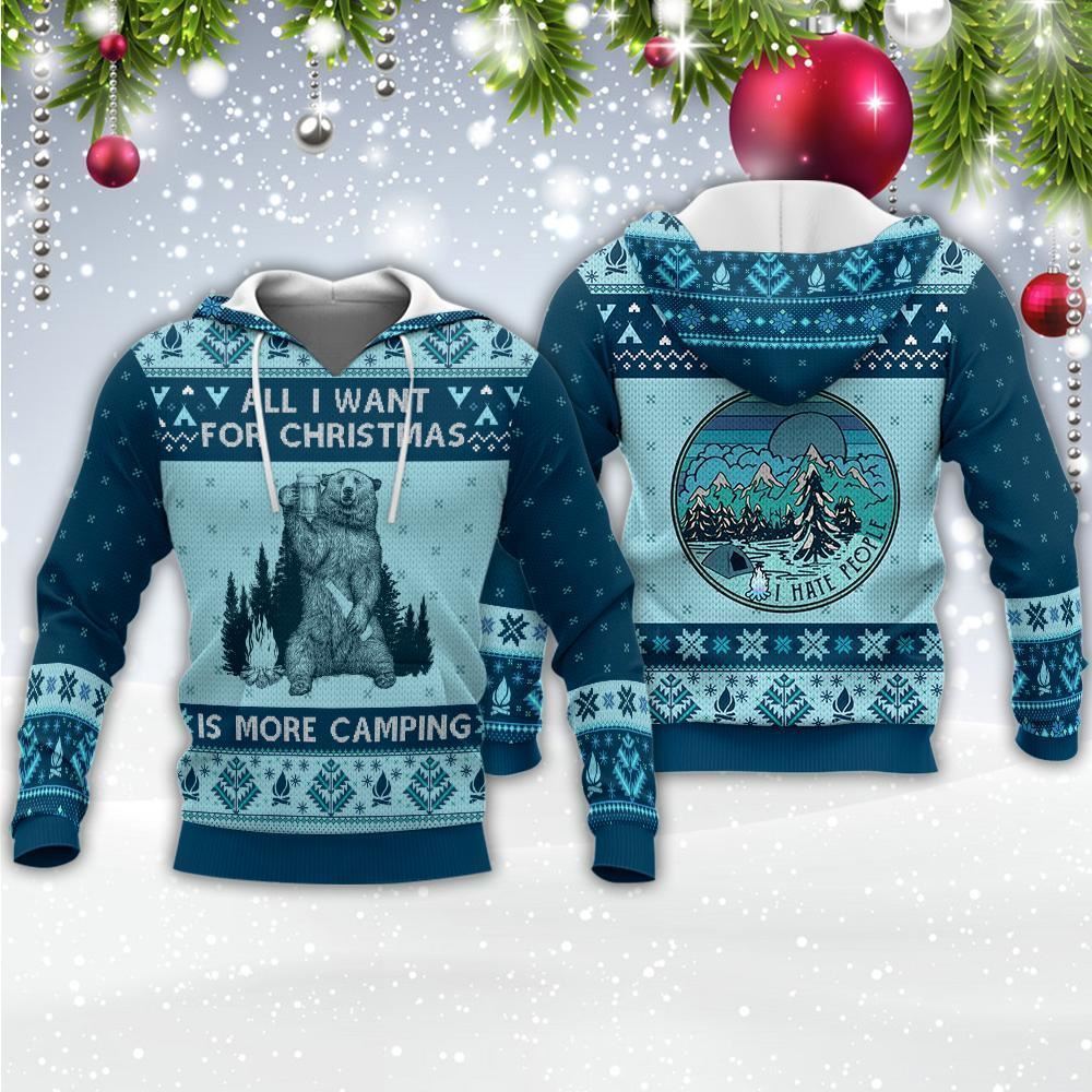 All I Want For Christmas Is More Camping All Over Print 3D Hoodie For Men & Women, Christmas Hoodie Cute, Christmas Gift, Christmas Fashion