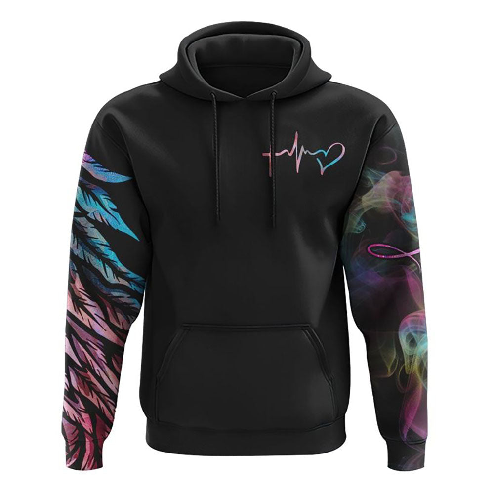 Faith Hope Love Half Wings Heart Colorful Smoke All Over Print 3D Hoodie, Christian Hoodie, Christian Hoodie, Bible Verse Shirt