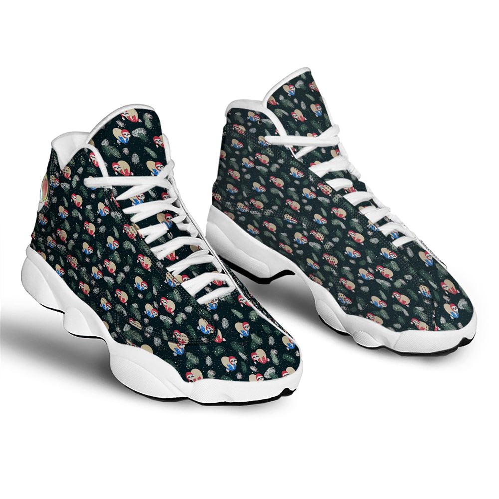 Christmas Basketball Shoes, Sloths Sleeping Christmas Print Pattern Jd13 Shoes For Men Women, Christmas Fashion Shoes