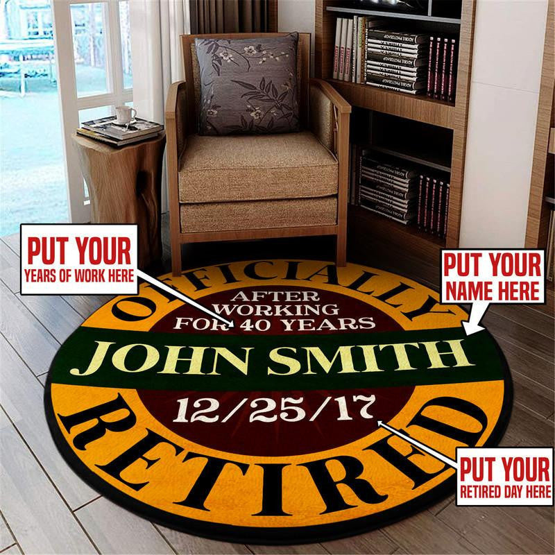 Personalized ly Retired Living Room Round Mat Circle Rug