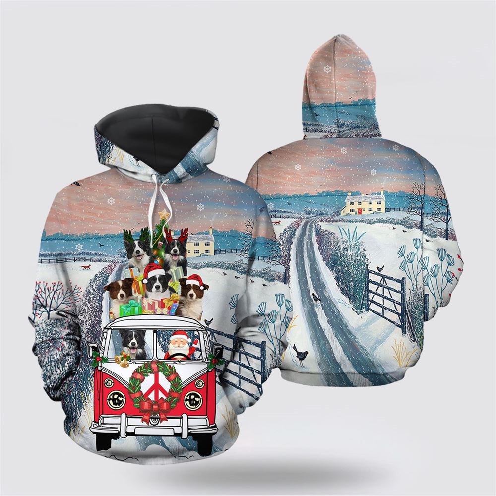 Border Collie Santa Christmas All Over Print 3D Hoodie For Men & Women, Christmas Dog Hoodie, Christmas Hoodie Cute, Christmas Gift