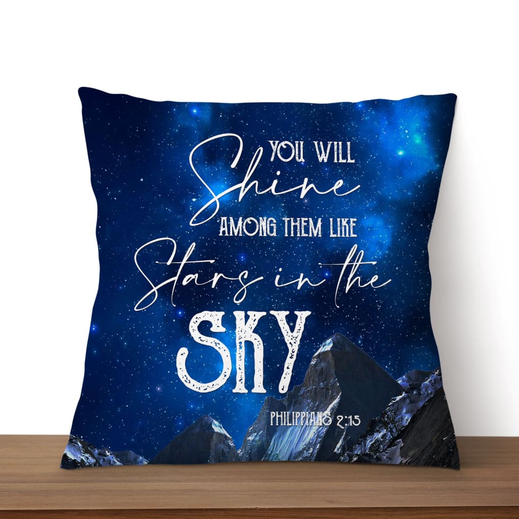 Bible Verse Pillow Philippians 215 You Will Shine Among Them Like Stars In The Sky