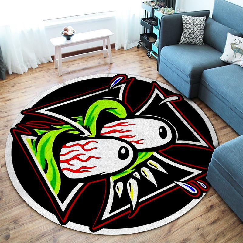 Rat Fink Garage Living Room Round Mat Circle Rug