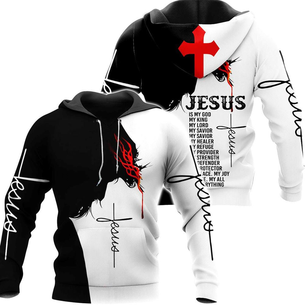 Easter Jesus 3D All Over Print Shirt Jesus Hoodie Men & Women, God 3D Printed Hoodie, Christian Apparel Hoodies