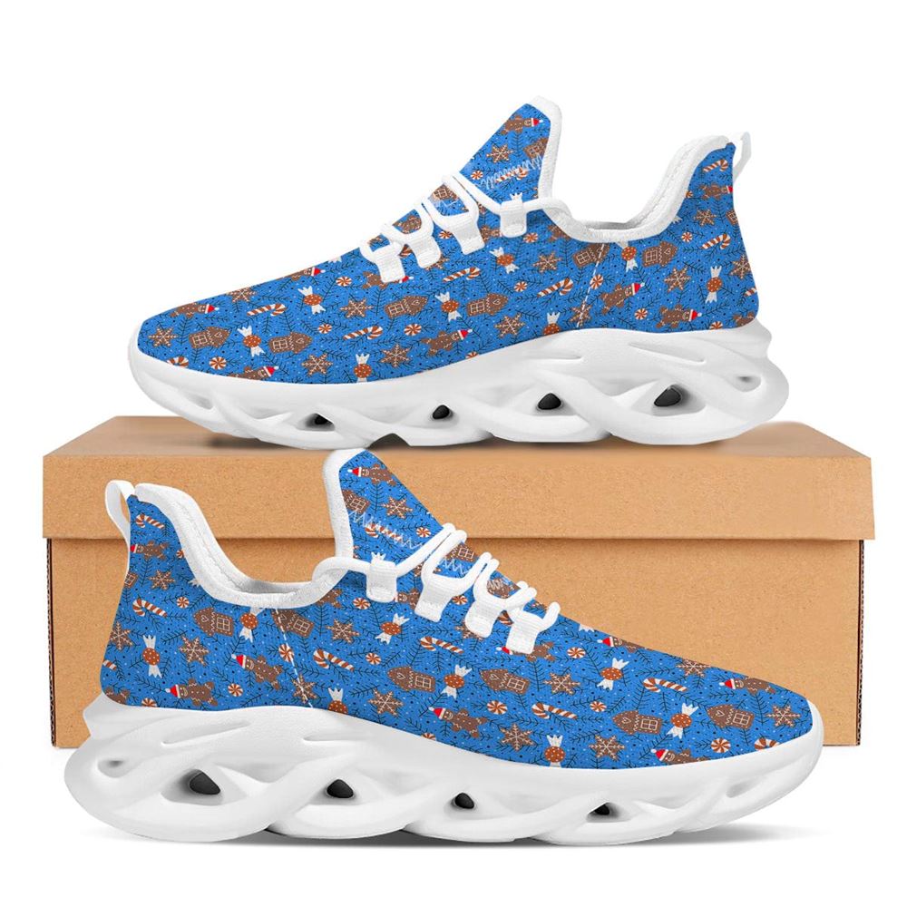 Gingerbread Man Christmas Print Pattern White Max Soul Shoes For Men Women, Best Running Sneaker, Christmas Shoes, Winter Fashion Shoes