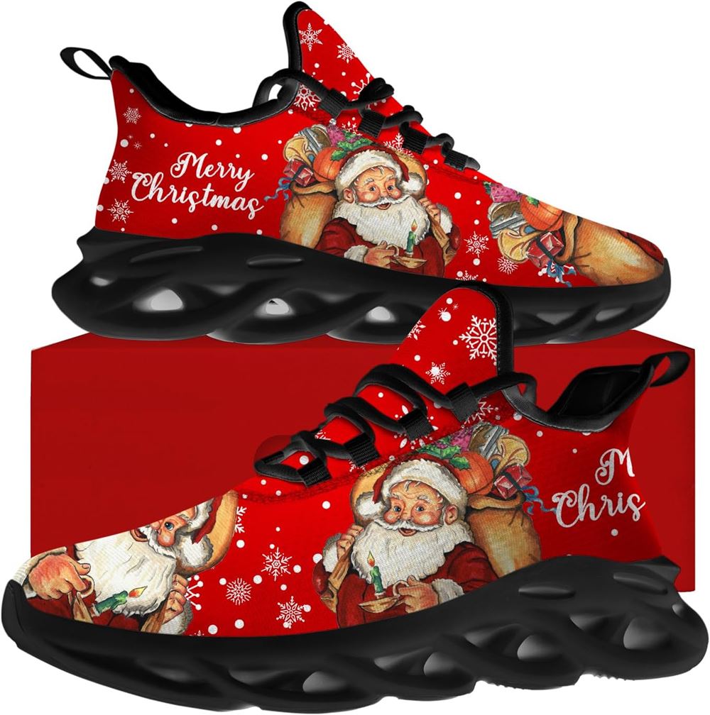 Christmas Running Shoes, Merry Christmas Gift From Santa Max Soul Shoes For Men Women, Christmas Shoes, Winter Fashion Shoes