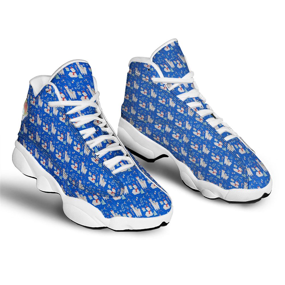 Christmas Basketball Shoes, Llama Christmas Print Pattern Jd13 Shoes For Men Women, Christmas Fashion Shoes