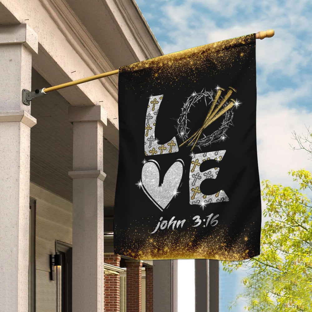 Christian Garden Flags, Love, John 316 Flag, Christian House Flags, Christian Cross Flag, Faith Flag