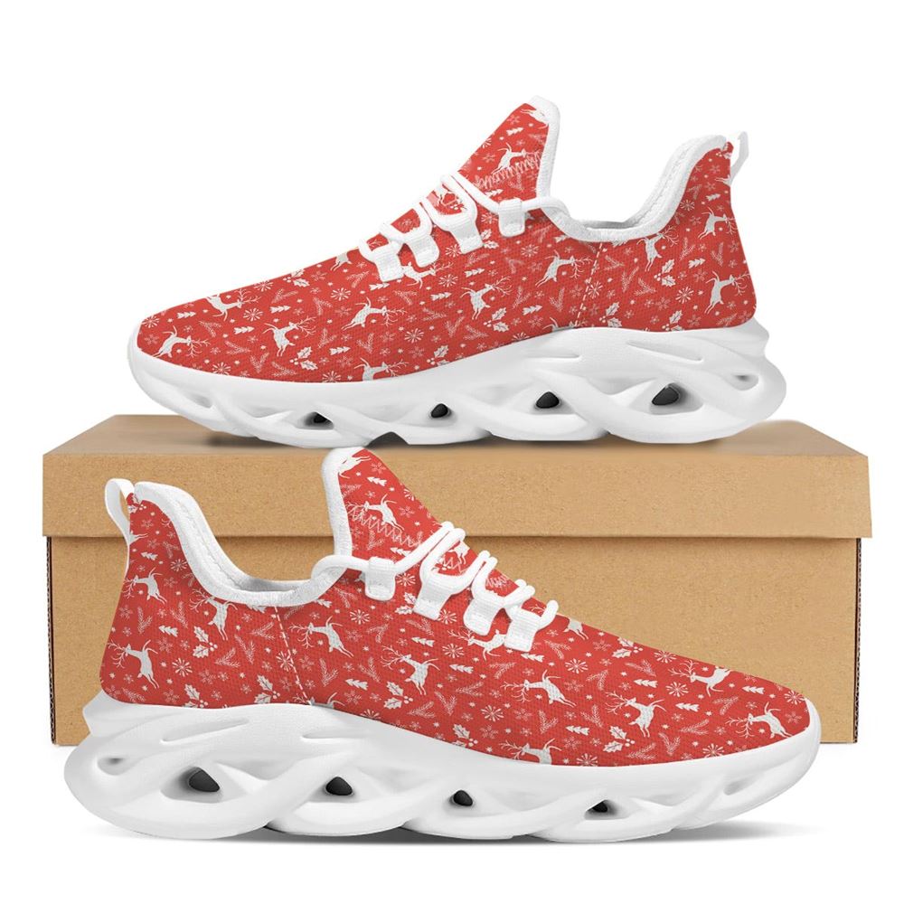 Deer Christmas Print Pattern White Max Soul Shoes For Men Women, Best Running Sneaker, Christmas Shoes, Winter Fashion Shoes