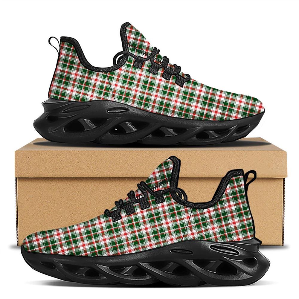 Madras Plaid Christmas Print Black Max Soul Shoes For Men Women, Best Running Sneaker, Christmas Shoes, Winter Fashion Shoes