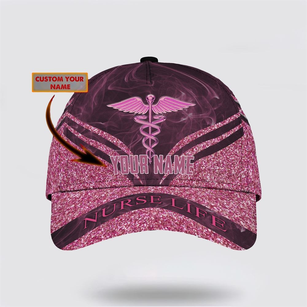 Customized Breast Cancer Awareness Nurse Life Baseball Cap, Gifts For Breast Cancer Patients, Breast Cancer Hat