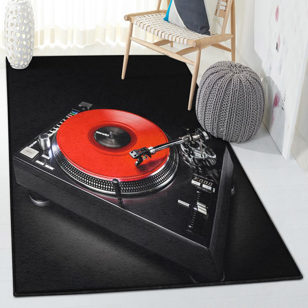 Dj Dining Room Rug Dj Rug Rectangle Rugs Washable Area Rug Non-Slip Carpet For Living Room Bedroom