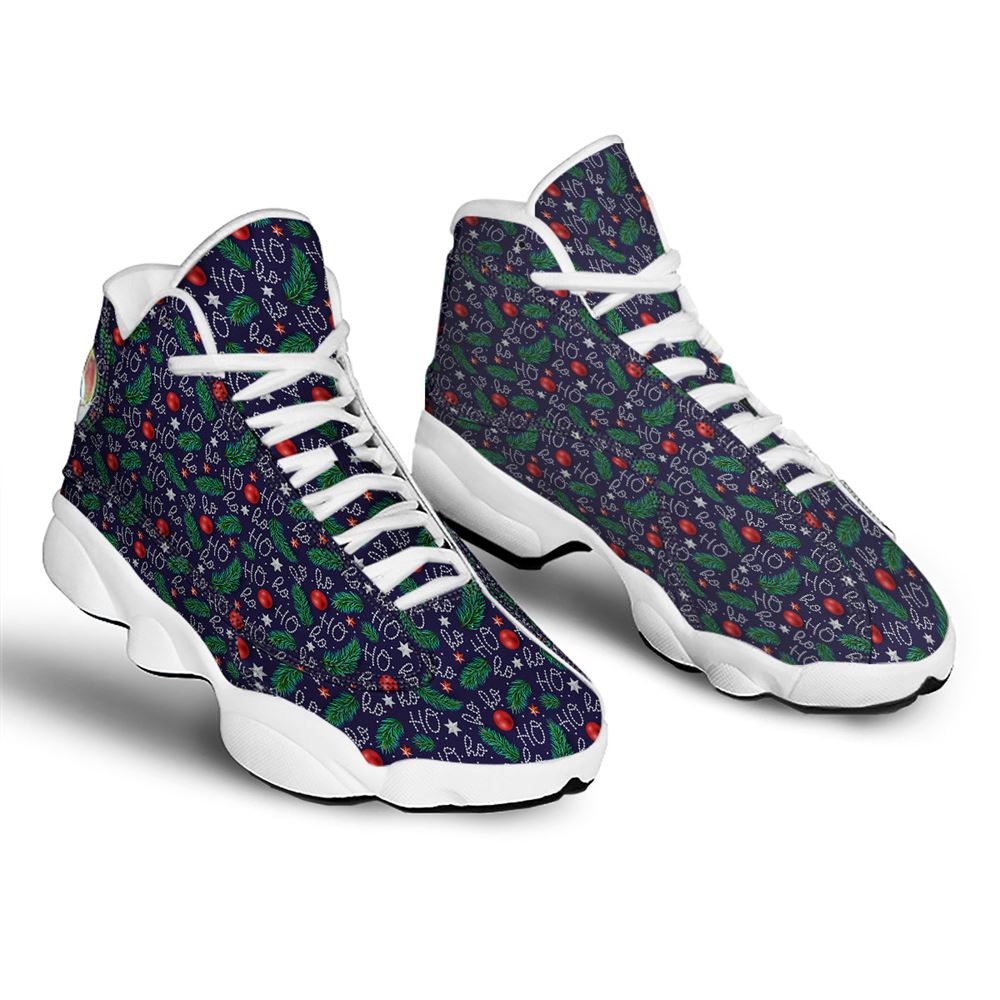 Christmas Basketball Shoes, Santa Claus Laugh Christmas Hohoho Print Jd13 Shoes For Men Women, Christmas Fashion Shoes