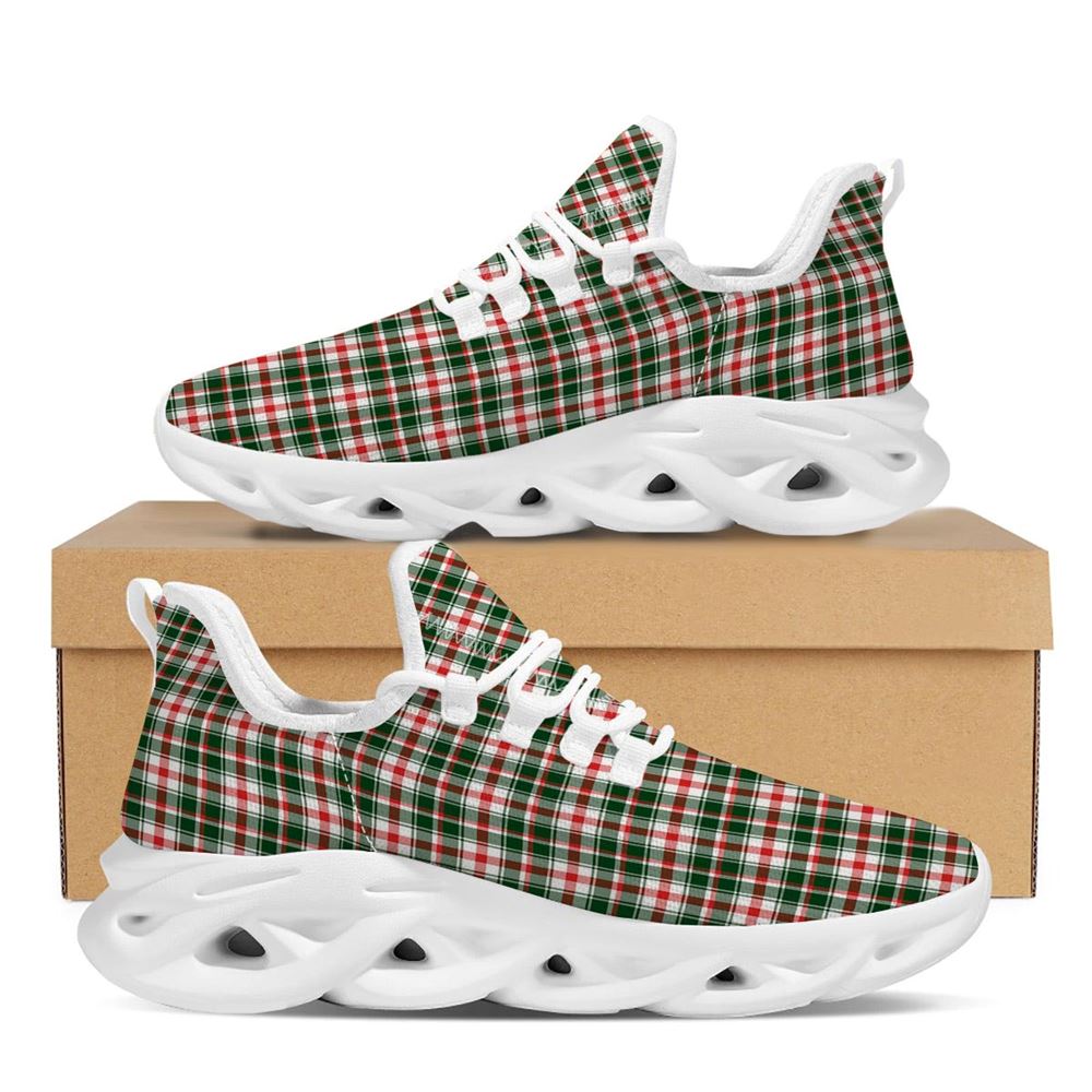 Madras Plaid Christmas Print White Max Soul Shoes For Men Women, Best Running Sneaker, Christmas Shoes, Winter Fashion Shoes