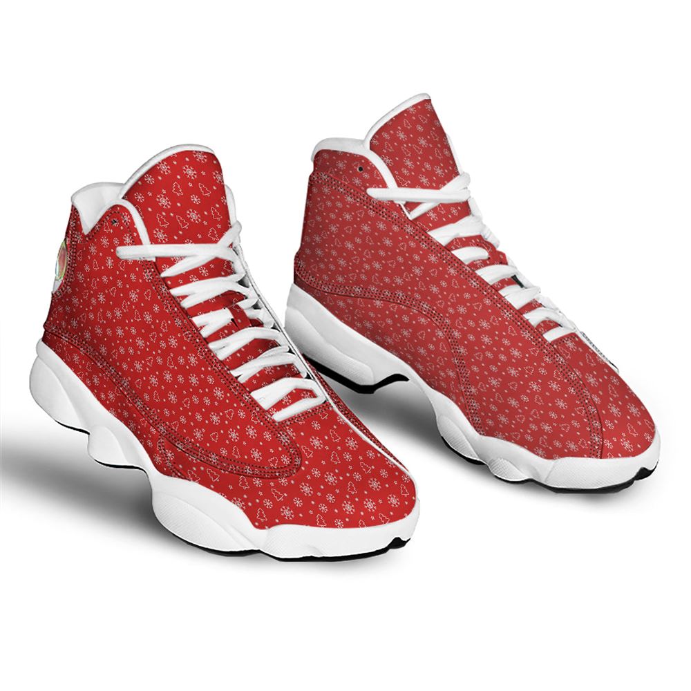 Christmas Basketball Shoes, Snowflake Christmas Print Pattern Jd13 Shoes For Men Women, Christmas Fashion Shoes