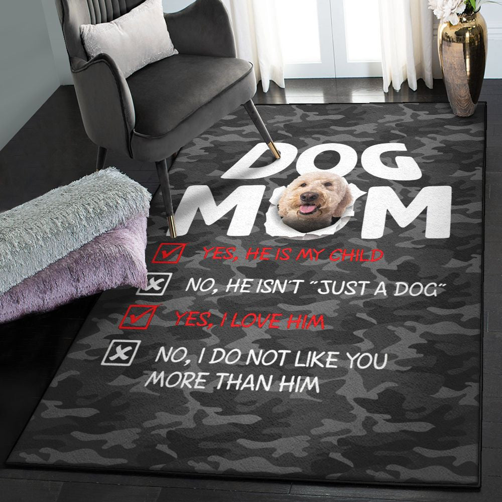 Dog Modern Goldendoodle Dog Mom Rug Rectangle Rugs Washable Area Rug Non-Slip Carpet For Living Room Bedroom