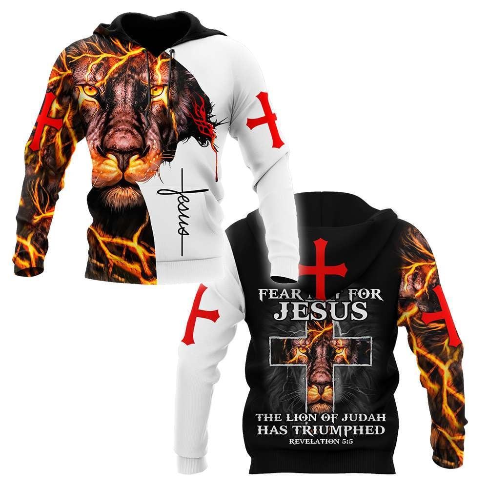 Fear Not For Jesus The Lion Of Judah Has Triumphed Revelation God 3D Hoodie For Man And Women, Jesus Printed 3D Hoodie