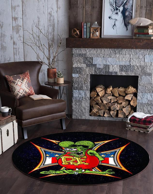 Rat Fink Hot Rod Living Room Round Mat Circle Rug