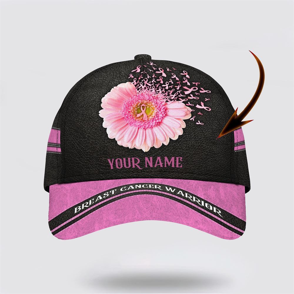 Customized Breast Cancer Awareness Warrior Fower Art Baseball Cap, Gifts For Breast Cancer Patients, Breast Cancer Hat