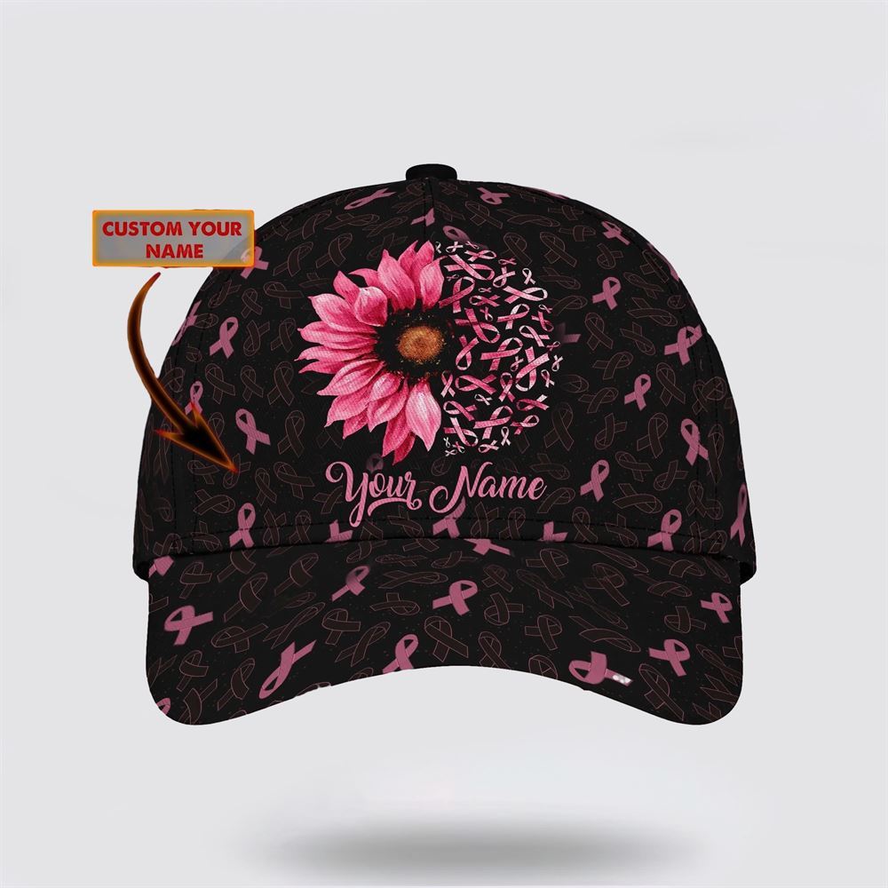 Customized Breast Cancer Awareness Black Art Baseball Cap, Gifts For Breast Cancer Patients, Breast Cancer Hat