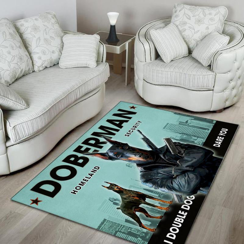 Doberman Area Rug Carpet Vintage Home Decor Gift Idea