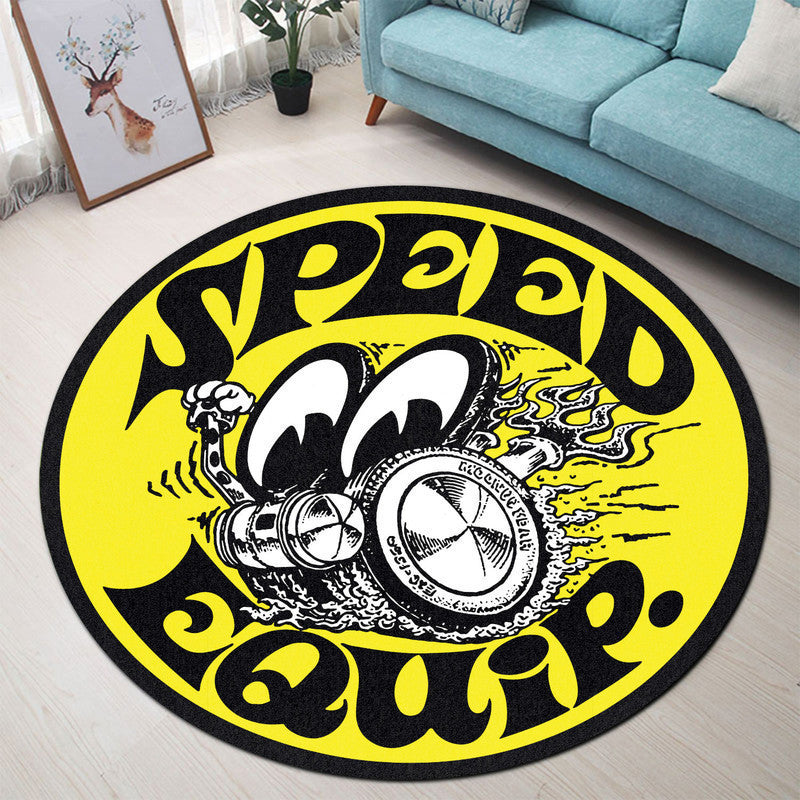 Speed Equip Hot Rod Round Mat Round Floor Mat Room Rugs Carpet Outdoor Rug Washable Rugs