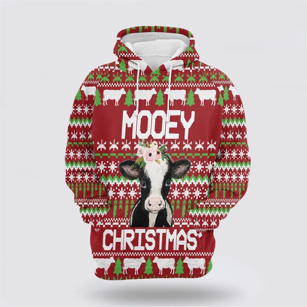 Cow Mooey Christmas All Over Print 3D Hoodie For Men & Women, Christmas Hoodie Cute, Christmas Gift, Christmas Fashion