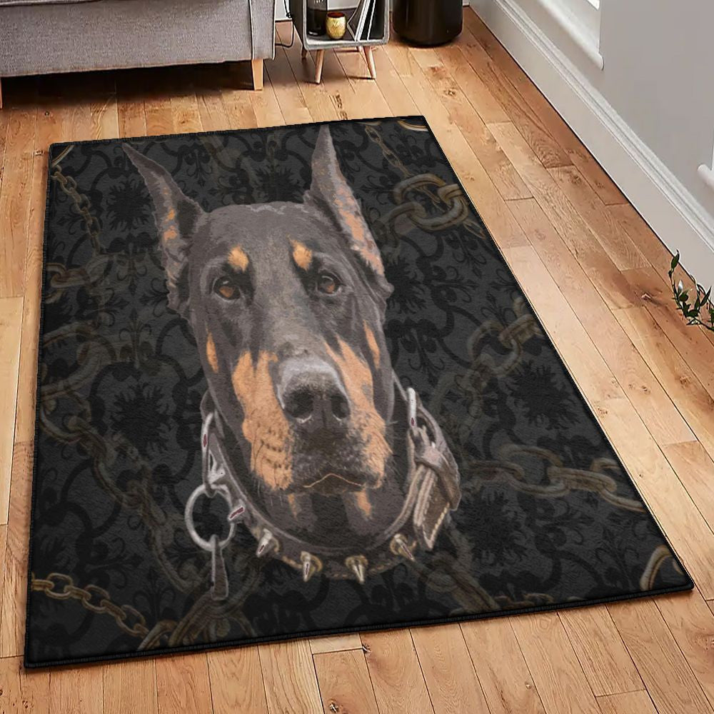 Dog Lover Gift Doberman Pinscher Rug Rectangle Rugs Washable Area Rug Non-Slip Carpet For Living Room Bedroom