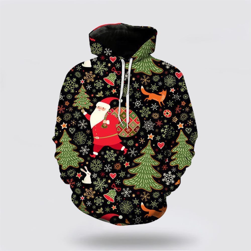 Black Santa Claus Christmas All Over Print 3D Hoodie For Men & Women, Christmas Hoodie Cute, Christmas Gift, Christmas Fashion