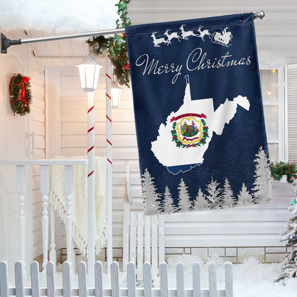 West Virginia Christmas Flag, Christmas Garden Flag, Home Decor Accessories, Christmas Outdoor Decor Ideas