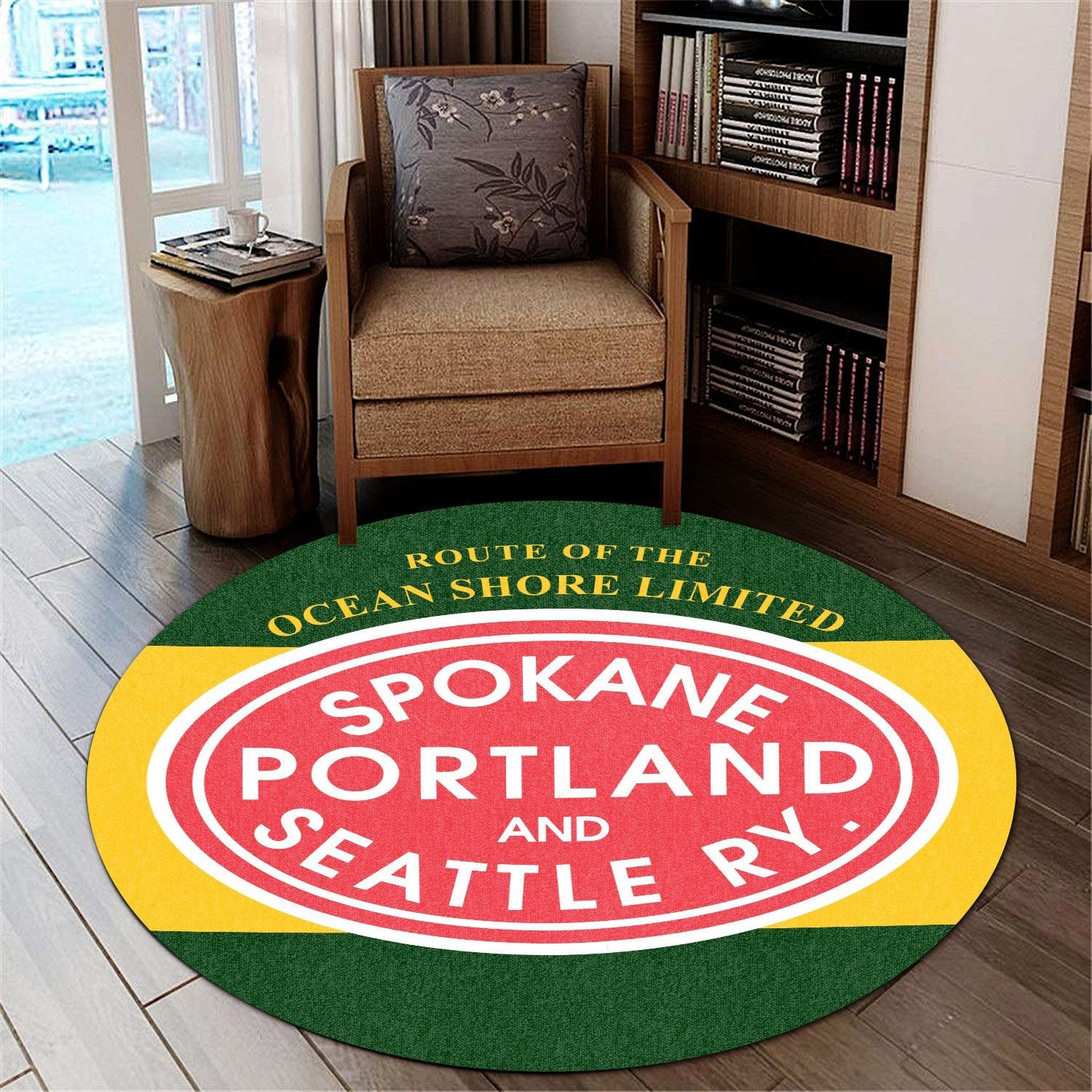 Sps Spokane Portland And Seattle Railroad Round Mat Round Floor Mat Room Rugs Carpet Outdoor Rug Washable Rugs