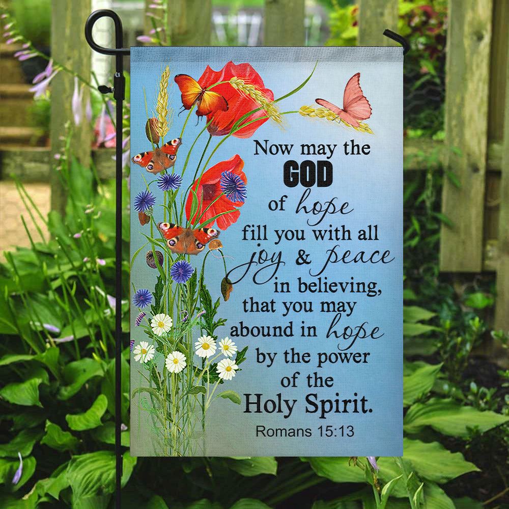 Bible Verses Flag, Now May The God Of Hope Flag, Romans 1513, Scripture Flag, Garden Flag, Welcome Flag, Christian Flag, Scripture Flag, Garden Banner