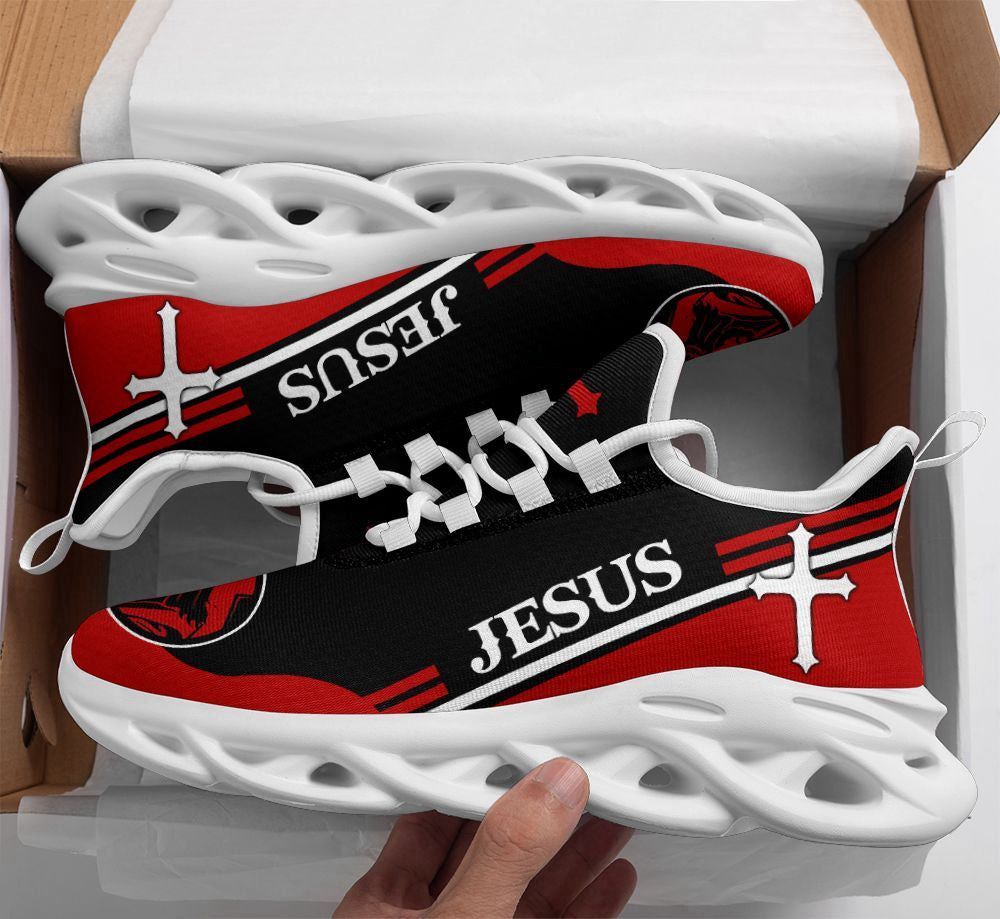 Christian Best Running Shoes, Jesus Running Sneakers Christ Red Max Soul Shoes For Men And Women, Jesus Fashion Shoes