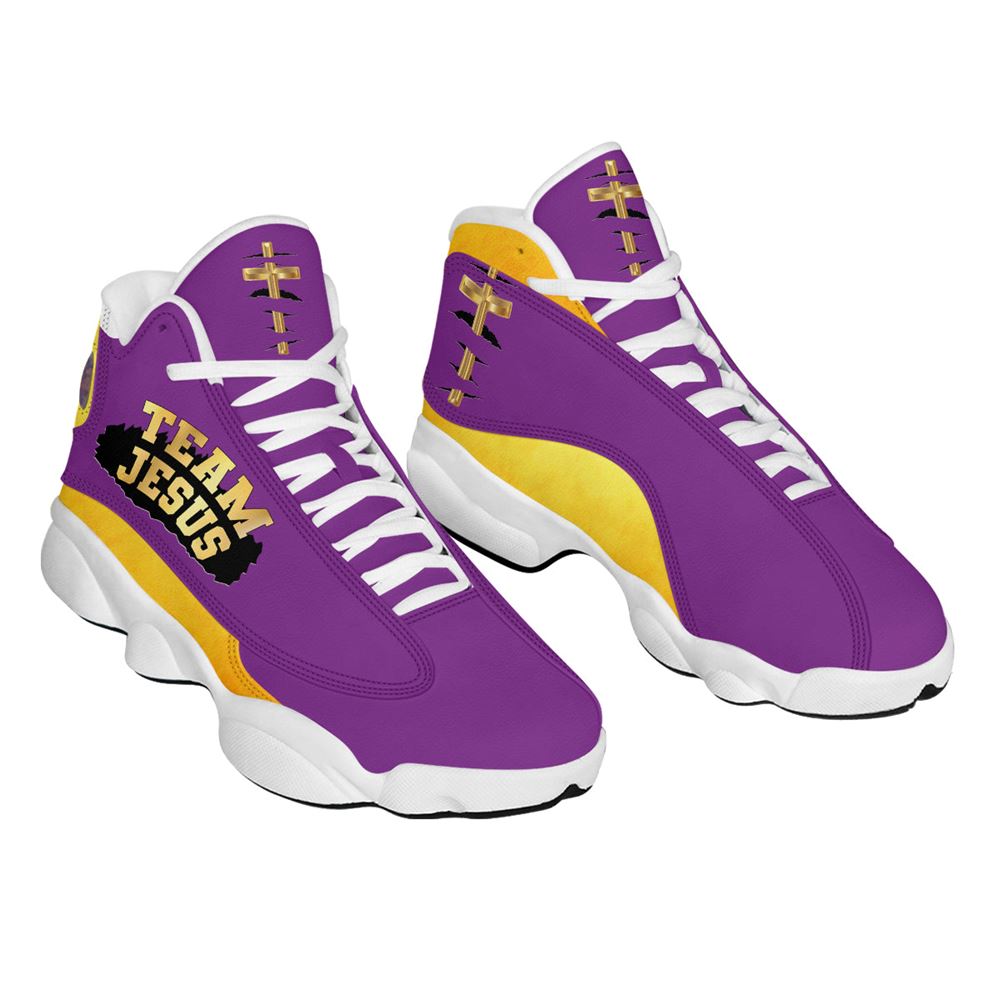 Team Jesus Customized Purple Jesus Jd13 Shoes For Man And Women, Christian Basketball Shoes, Gifts For Christian, God Shoes